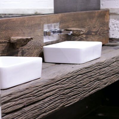 Bathroom wooden bench top