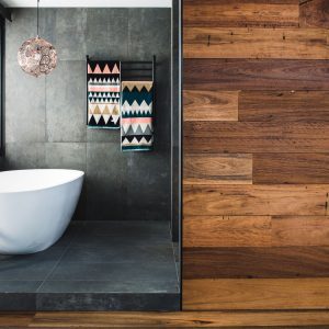 Using Hardwood Timber Cladding in bathroom