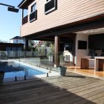 Exterior recycled wooden decking and wall cladding